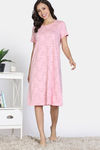 Zivame Knit Cotton Mid Length Nightdress - Almond Blossom — thumbnail 2